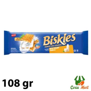 Biskuit Susu Biskies Sandwich Crunchy Milk Crackers Vanilla 108 g