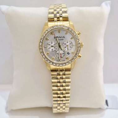 Bonia BNB10798-2217S chrono gold jam tangan wanita original
