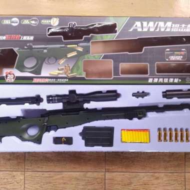 Mainan Dart Foam Blaster L96 AWM Bahan Full Abs Nylon Ukuran 1/1 Toys
