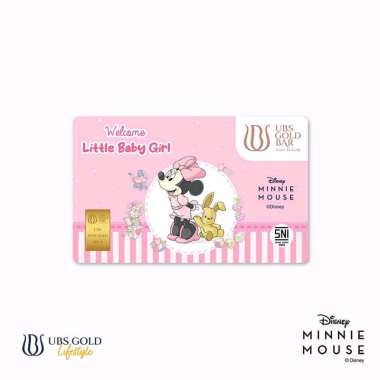 UBS Gold Logam Mulia Disney Minnie New Born Baby Girl Gift Emas Asli