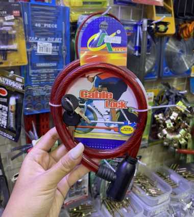 Gembok Sepeda/Motor Kunci Gembok Helm Besi Sepeda Motor Plastik
