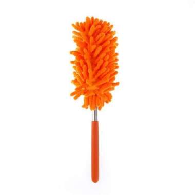 Kemoceng Teleskopic Pembersih Debu Kaca Jendela MicroFiber Mini Kecil Orange