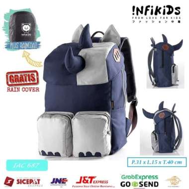 Tas Ransel Sekolah Anak Laki Laki TK SD Karakter Hewan Tas Anak Cowok