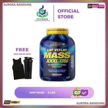 MHP Up Your Mass XXXL 1350 6lbs Weight Gainer 6 lb 6lbs Protein Mass - Coklat, Singlet Vanila