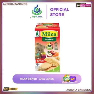Milna Biskuit Bayi 6 - 12 bulan Apel Jeruk 65gr Cemilan Snack Bayi