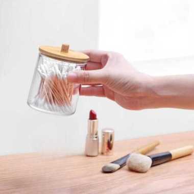Luckyfox Tempat Kapas Cotton Bud Toples Plastik Make Up Organizer