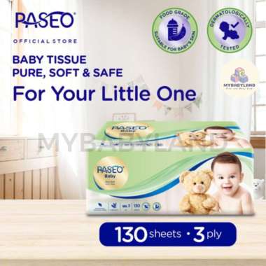 Paseo Baby Tissue Pure Soft 130 sheet 3 ply | Ultra Soft Tissue Wajah Soft Pack 100 Sheets / Tisu Pa