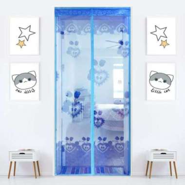 Tirai Magnet Anti Nyamuk Karakter / Tirai Pintu Anti Nyamuk Karakter random biru