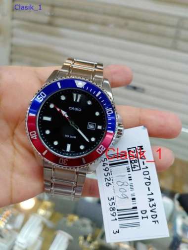 Original 100%!! Casio MDV-107D-1A3VDF Marlin Duro Diver 200m MDV-107D-1A3 MDV107 Jam Garansi Resmi c