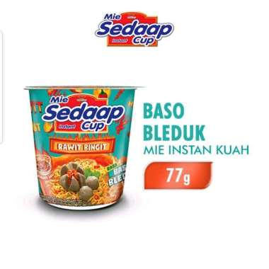Sedaap Rawit Baso Bleduk Mie Instant Cup [1 pcs] Kuah Pedas Sedap Mi Bingit Popmie