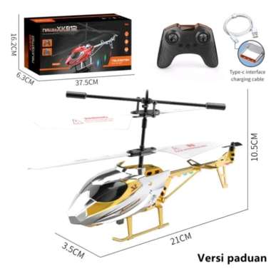 Mainan Helikopter Chip Pintar Tahan Banting - Merah Silver