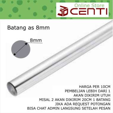 Batang AS Shaft Stainless Steel 304 8mm Smooth Rod 8 mm Merk Korea