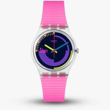 Original 100%!! Jam Tangan SWATCH SO28K111 Neon Pink Podium Swiss Made Garansi Resmi 2 tahun