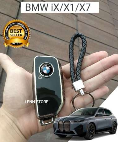 Cover Case Sarung Kunci Remote Silikon BMW X1/X7/iX 2023 2024 SILVER BLACK
