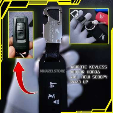 Gantungan kunci sarung remote keyless motor honda scoopy 2023 up GANCI+CVR HITAM