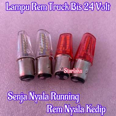 Lampu Rem Truk Bis 24 Volt Rem Kedip SENJA RUNNING 32 LED MIKA Putih