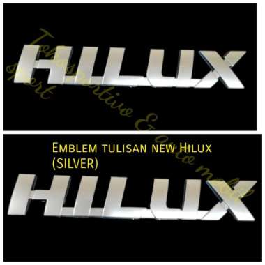 EMBLEM LOGO STIKER TULISAN TOYOTA NEW HILUX BARU SILVER Terbaik
