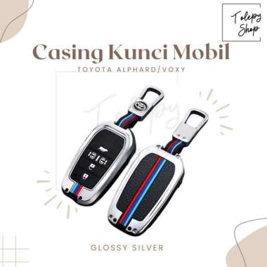 Cover Kunci Toyota Alphard / Voxy / Car Key Cover Silver 5 Tombol