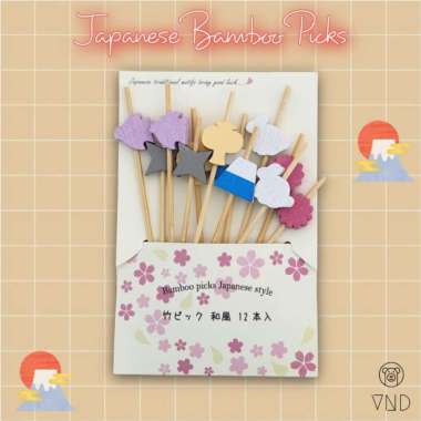 Bamboo Food Picks ORI Japan/ Hiasan Bekal/Bento Picks