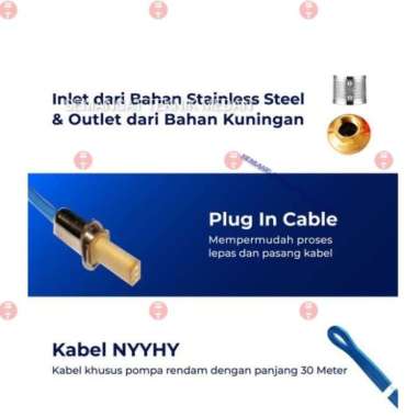 SPES 308K BIT POMPA AIR CELUP SUMUR DALAM SUBMERSIBLE 30M 30 M SHIMIZU