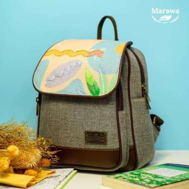 Tas Backpack mini wanita tablet 11 inch etnik by Marawa Binar Series - Alga