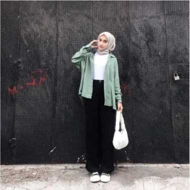 Olivia Shirt / Kemeja Linen Wanita Oversize / Atasan Wanita Linen / Ke - Grey Mints