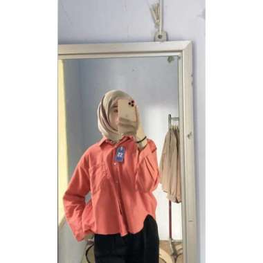 Olivia Shirt / Kemeja Linen Wanita Oversize / Atasan Wanita Linen / Ke - Grey PEACH
