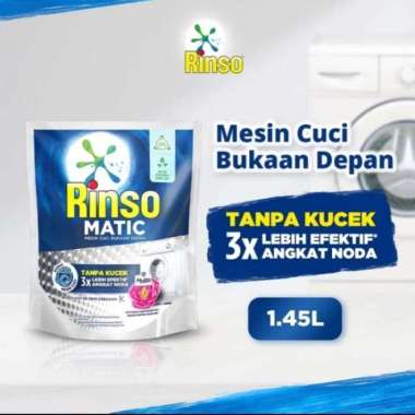 Rinso Matic Deterjen Cair/Bubuk Mesin Cuci Bukaan Atas/Depan Cair Biru