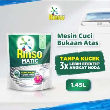 Rinso Matic Deterjen Cair/Bubuk Mesin Cuci Bukaan Atas/Depan Cair Hijau