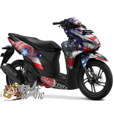 Stiker Vario125 NEW Full Body Decal Full Body Motor Honda Vario 125 New 2023 2024 Captain America Do