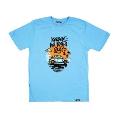 Kaos Dagadu Original Lengan Panjang Pendek KKJL - Azura Blue - PANJANG, M PANJANG L