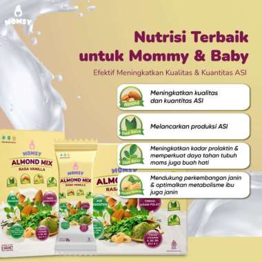 Momsy Almond Mix isi 6pcs | Susu Pelancar Asi COKELAT