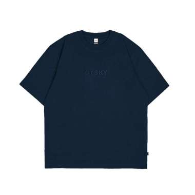 Otsky Kaos Pria Font Otsky Bordir Cotton 24 FT OTSKY NAVY FR3017 S