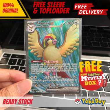 Kartu Pokemon Pidgeot Ex SR 207/170 KILAU HITAM Indonesia SV3S TCG ID