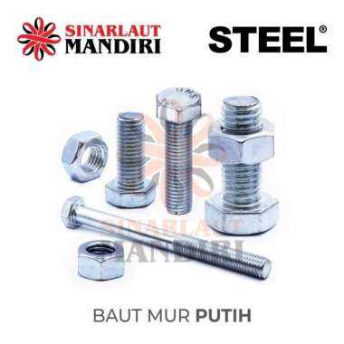 Baut Mur Putih / BMP / Galvanized Plated Bolt & Nut M20 x 100