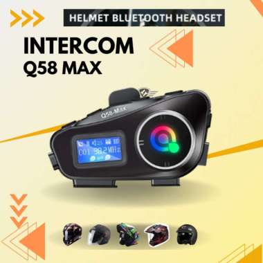 Q58 Max Intercom Helm Bluetooth Universal Helmet Motorcycle With LCD Display - Soft Mic Best Quality