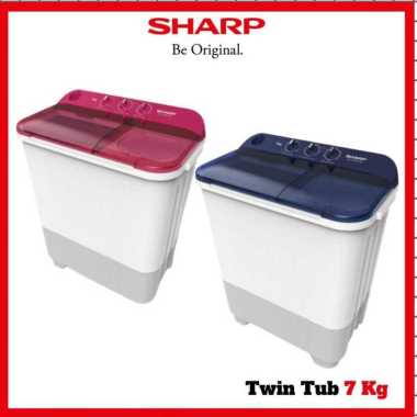 SHARP Mesin Cuci Twin Tub ES-T75NT-BL / PK Mesin Cuci Sharp 7 kg PINK