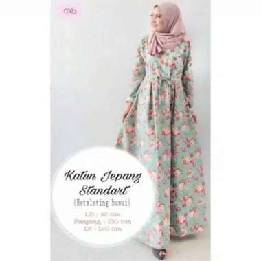 Gamis katun jepang motif bunga