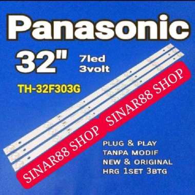 Hrg 1 SET 3 STRIP BACKLIGHT TV PANASONIC 32 INC TH32F303G TH 32F303G TH-32F303G LED 7K 3V BL LAMPU
