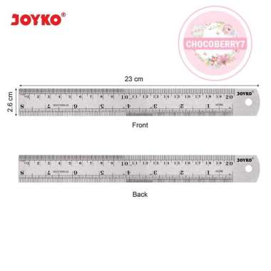 Joyko Stainless Steel Ruler Penggaris Besi Stainless Steel Ruler 20cm