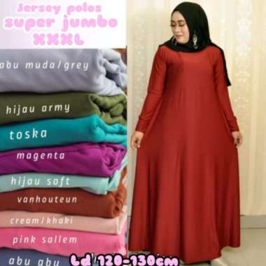 GAMIS JERSEY POLOS SIZE XXXL super jumbo termurah - KHAKY MERAH BATA