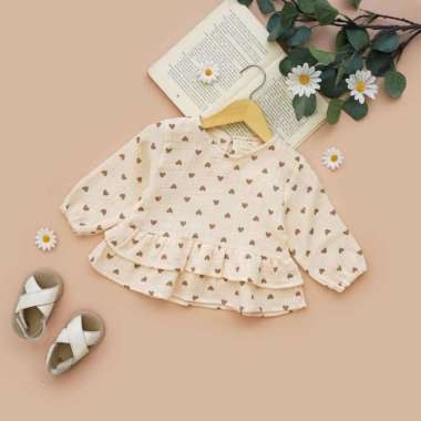 Litte Darra Aluna Top Anak Perempuan L Love Brown