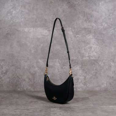 Tas COACH ARIA LEATHER BLACK HOBO BAG WITH LONG STRAP 100% ORIGINAL 27X15X7CM