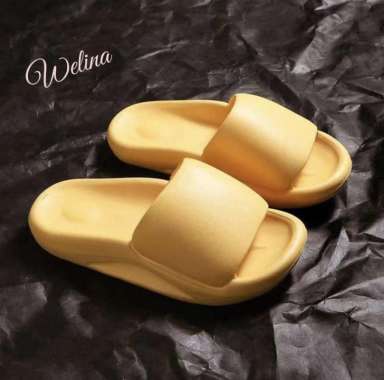 WELINA | Sandal EVA Empuk Tebal Indoor Outdoor Unisex Nyaman Stylish L (40-41) Yellow
