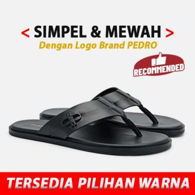 PEDRO SANDAL JEPIT PRIA ORIGINAL ASLI ORI SENDAL KASUAL CASUAL LOGO PEDRO ICON BRANDED HITAM BLACK P