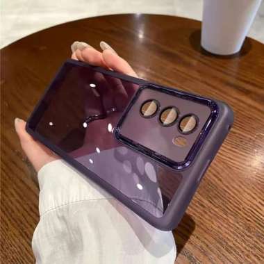 Premium Shockproof Case Oppo Reno 11 12 Pro Transparan Color Lens Jacket Reno 11 Purple
