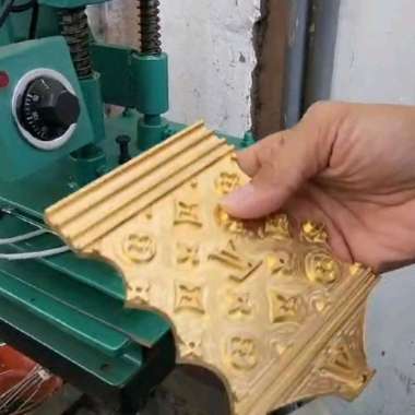 Mesin Press Hot Stamp Kayu Kulit Kertas Karet Mika Plat LV bahan Viber