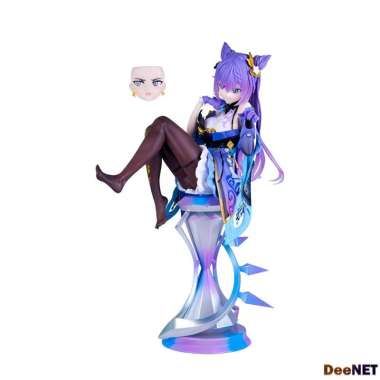 Keqing sitting with changeable face genshin 22cm action figure PVC D-FGA404