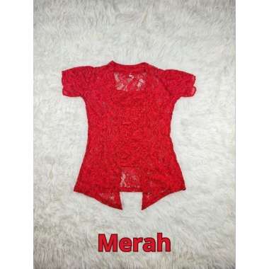 Kebaya Bali Brokat Sofia Strecth Lengan Pendek Model Lilit L Kebaya Saja Merah