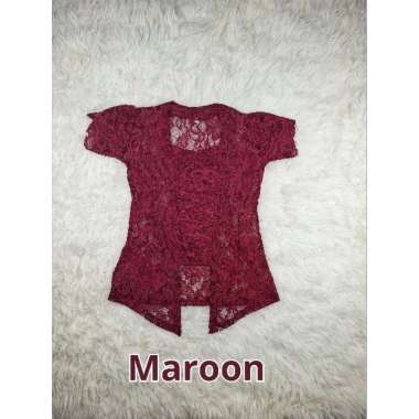 Kebaya Bali Brokat Sofia Strecth Lengan Pendek Model Lilit XL Kebaya Saja Maroon